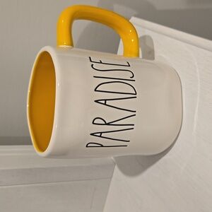 Paradise White and Yellow Mug By RAE DUNN